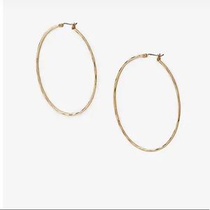 NWOT Express Textured Metal Hoop Earrings